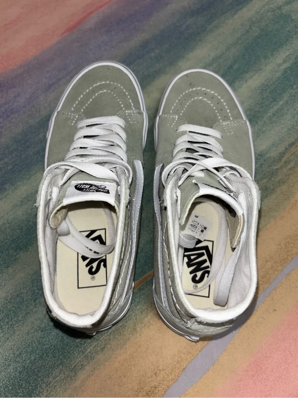 VANS Sk8-Hi Tapered Shoes Platform Women’s size 6.5 Floral Desert Suede Canvas